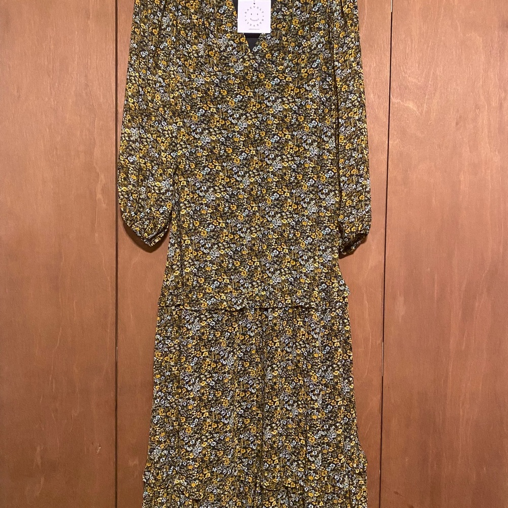 Floral Print Women's Dress Maxi Large
